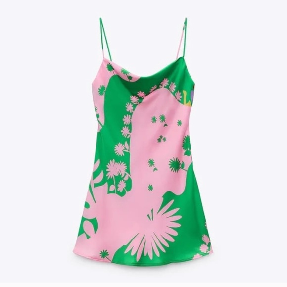 NWT ZARA Satin Effect Dress S Blogger’s Favorite - Picture 6 of 8